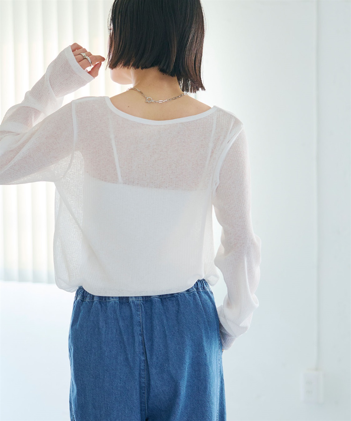 CROSS FUNCTION 《接触冷感》エブ楽 シアーリブロングTシャツ_sub_12