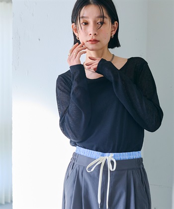 CROSS FUNCTION 《接触冷感》エブ楽 シアーリブロングTシャツ_subthumb_19