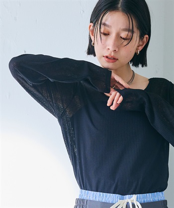 CROSS FUNCTION 《接触冷感》エブ楽 シアーリブロングTシャツ_subthumb_21