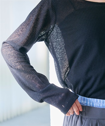 CROSS FUNCTION 《接触冷感》エブ楽 シアーリブロングTシャツ_subthumb_28