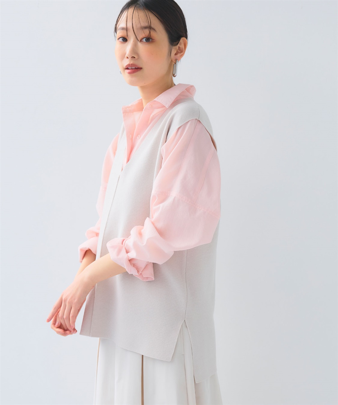 CROSS FUNCTION 《洗える》サマ美え マシュマロミラノディープVネックベスト_sub_4