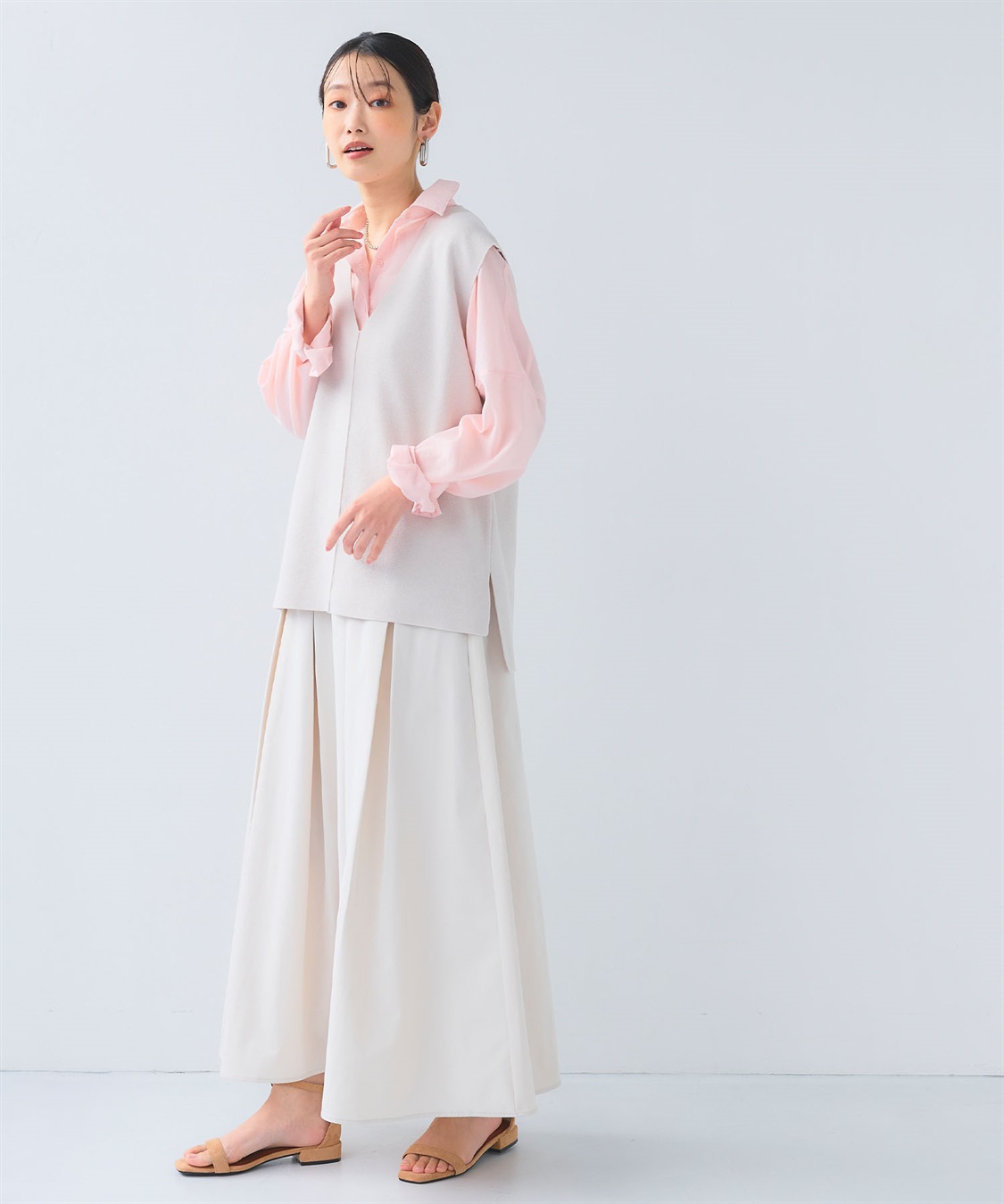 CROSS FUNCTION 《洗える》サマ美え マシュマロミラノディープVネックベスト_sub_5