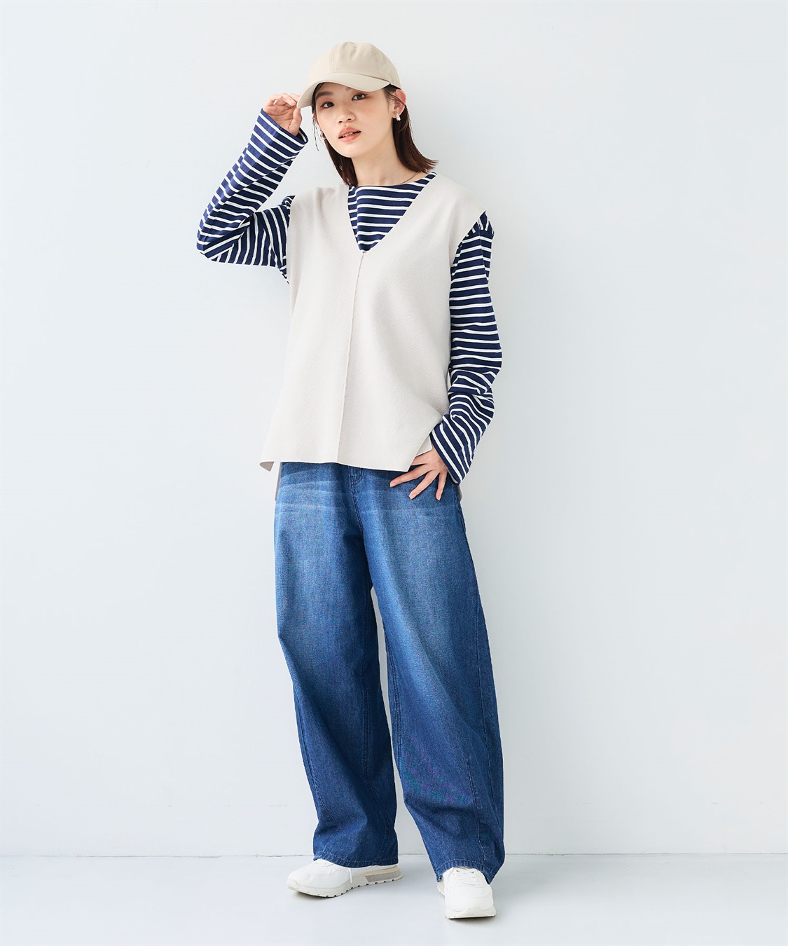 CROSS FUNCTION 《洗える》サマ美え マシュマロミラノディープVネックベスト_sub_12