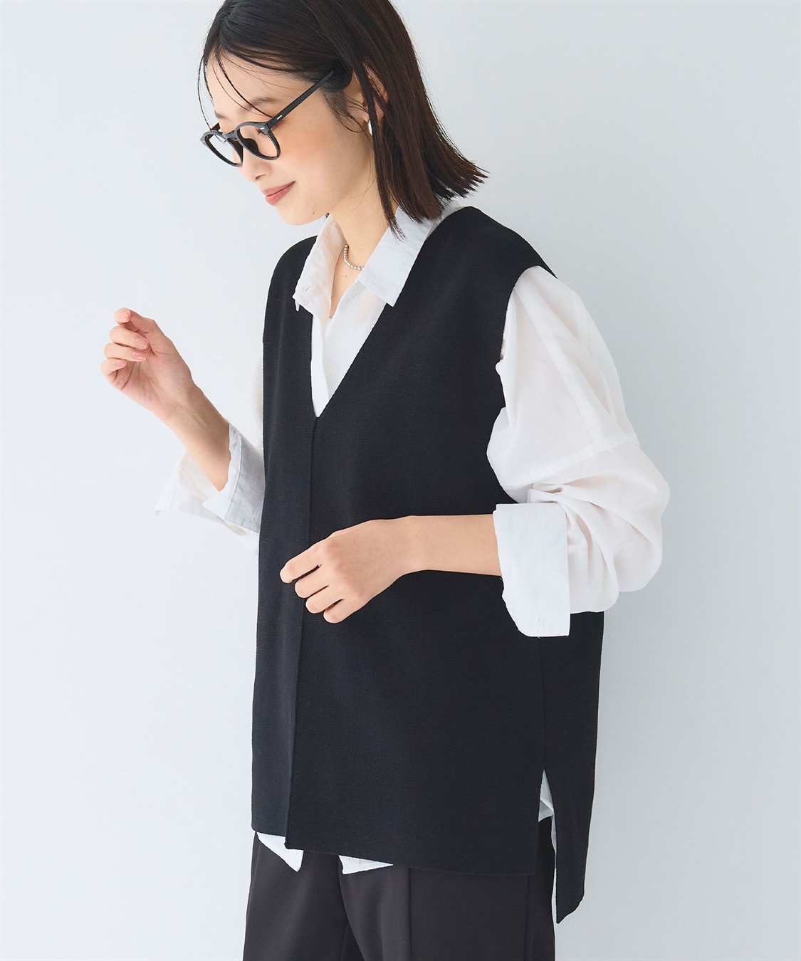 CROSS FUNCTION 《洗える》サマ美え マシュマロミラノディープVネックベスト_sub_16