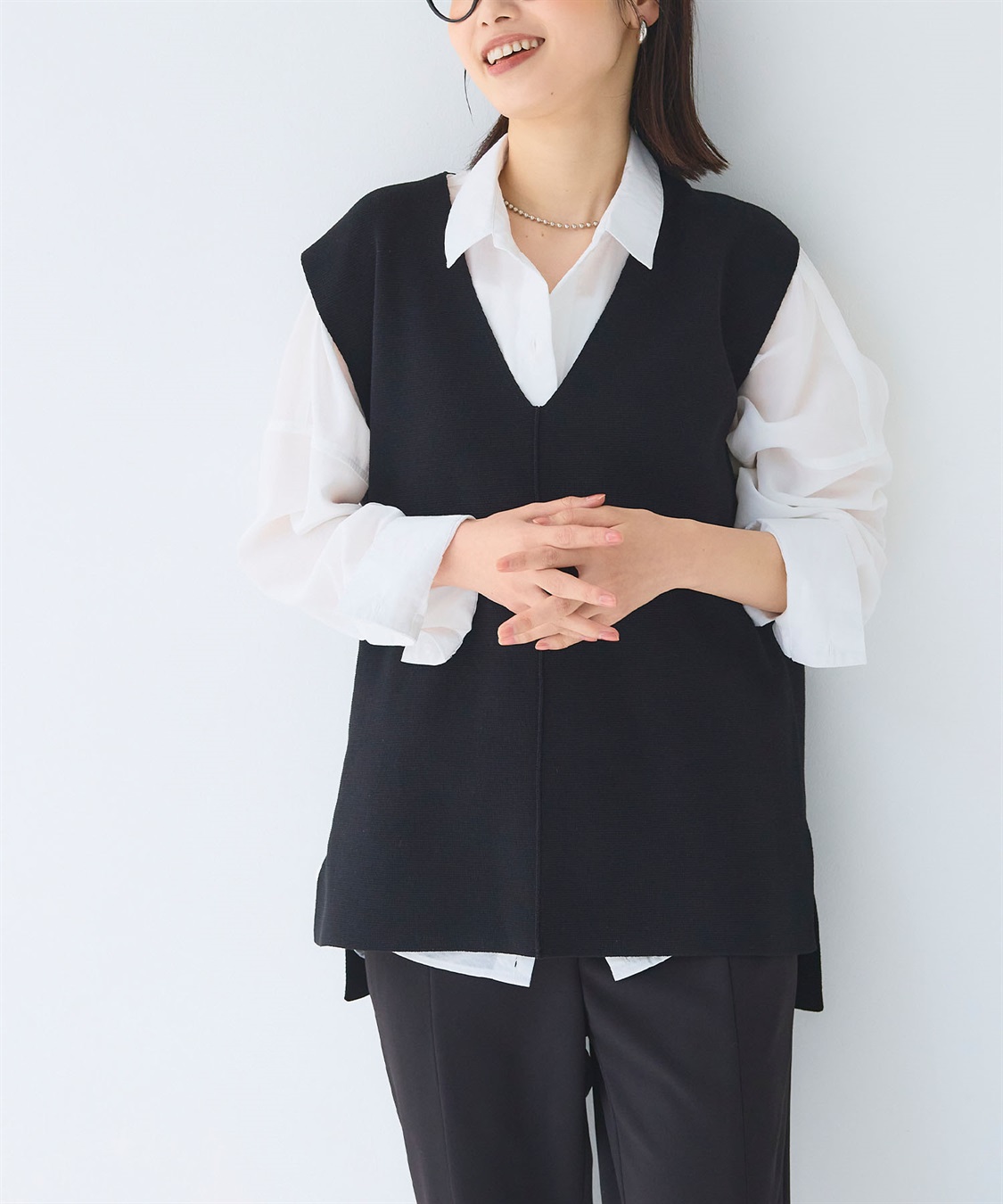 CROSS FUNCTION 《洗える》サマ美え マシュマロミラノディープVネックベスト_sub_18