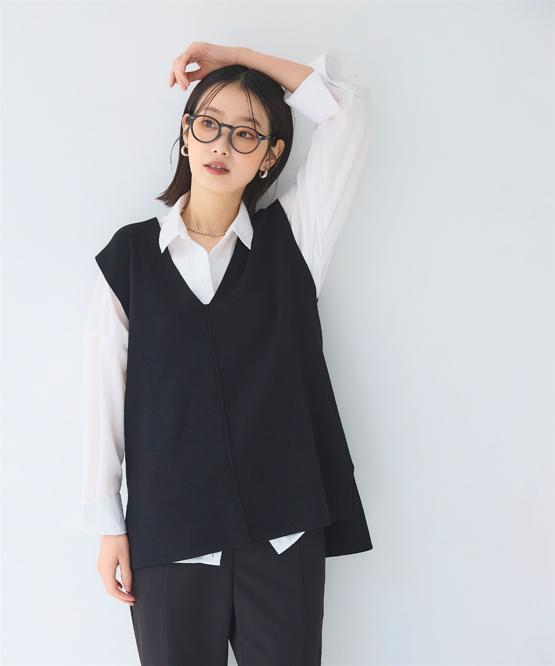 CROSS FUNCTION 《洗える》サマ美え マシュマロミラノディープVネックベスト_sub_19