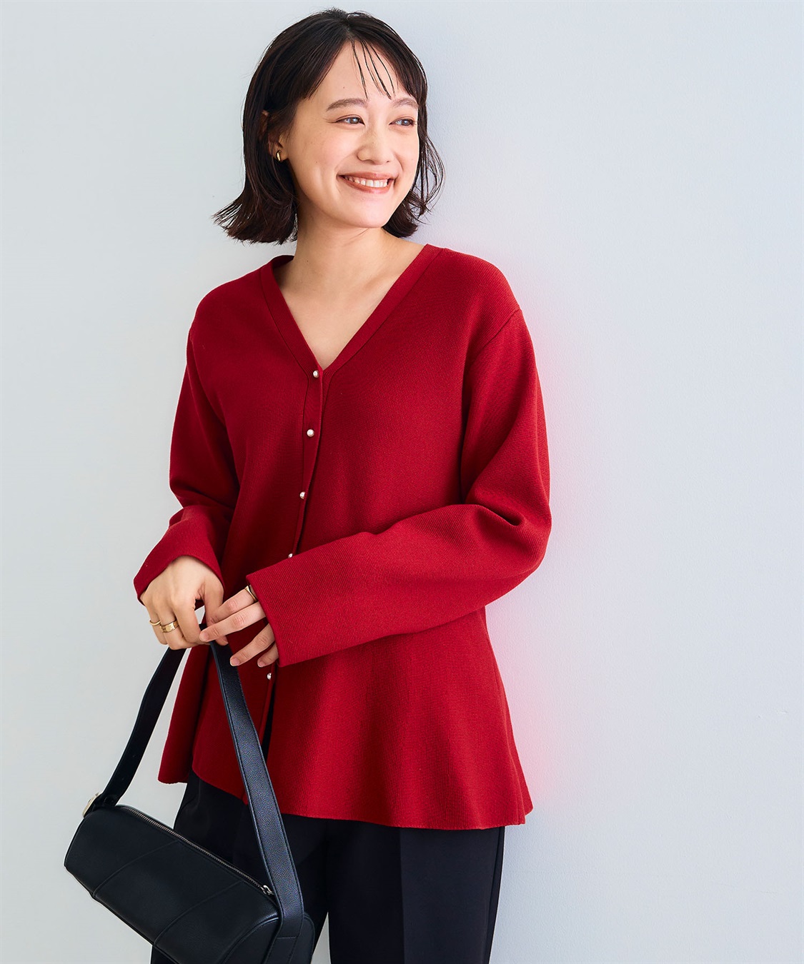 CROSS FUNCTION 《洗える》サマ美え マシュマロミラノAラインペプラムカーディガン_sub_3