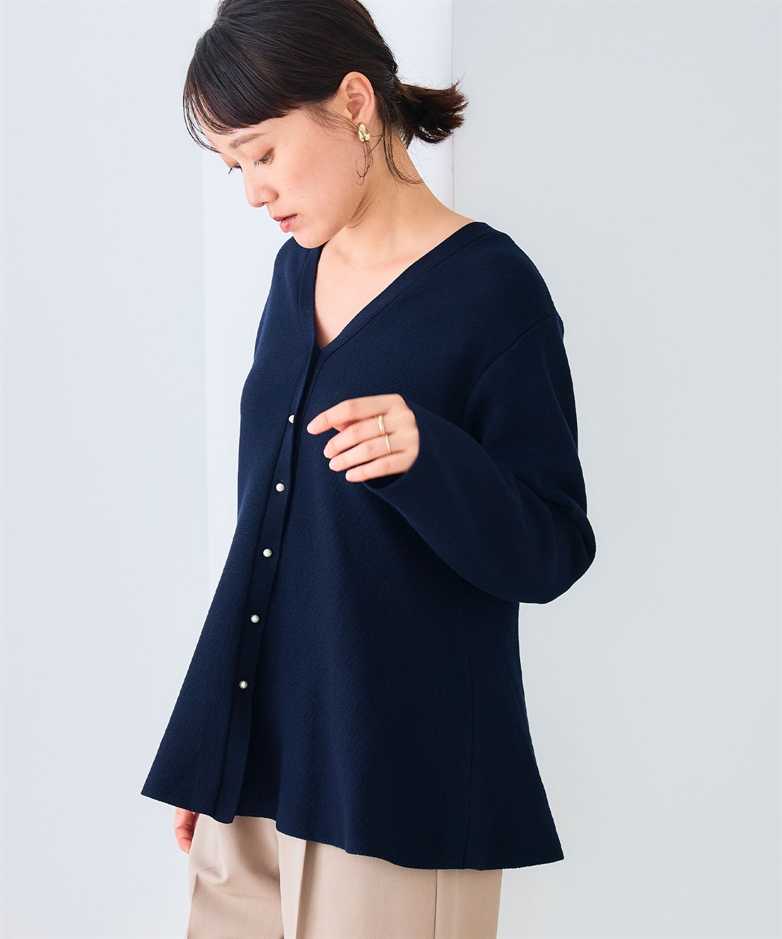 CROSS FUNCTION 《洗える》サマ美え マシュマロミラノAラインペプラムカーディガン_sub_4