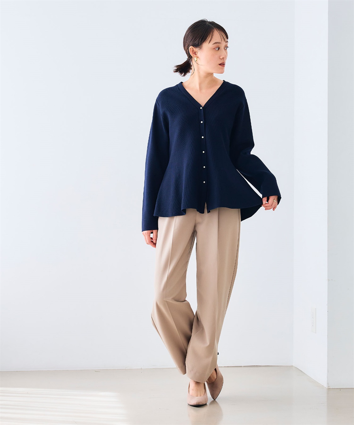 CROSS FUNCTION 《洗える》サマ美え マシュマロミラノAラインペプラムカーディガン_sub_6