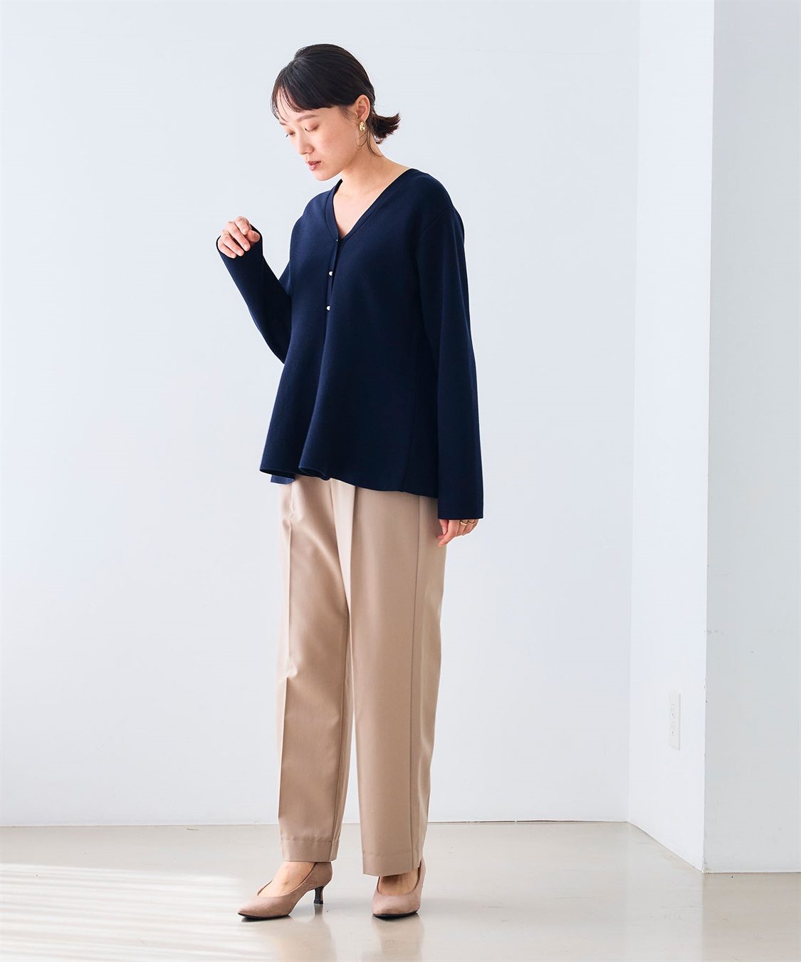 CROSS FUNCTION 《洗える》サマ美え マシュマロミラノAラインペプラムカーディガン_sub_7