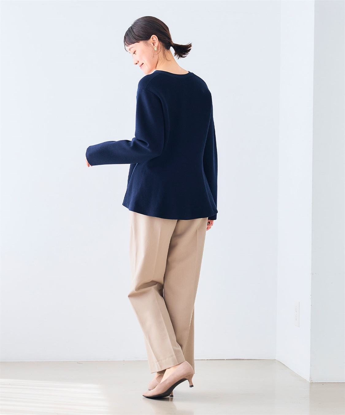 CROSS FUNCTION 《洗える》サマ美え マシュマロミラノAラインペプラムカーディガン_sub_8