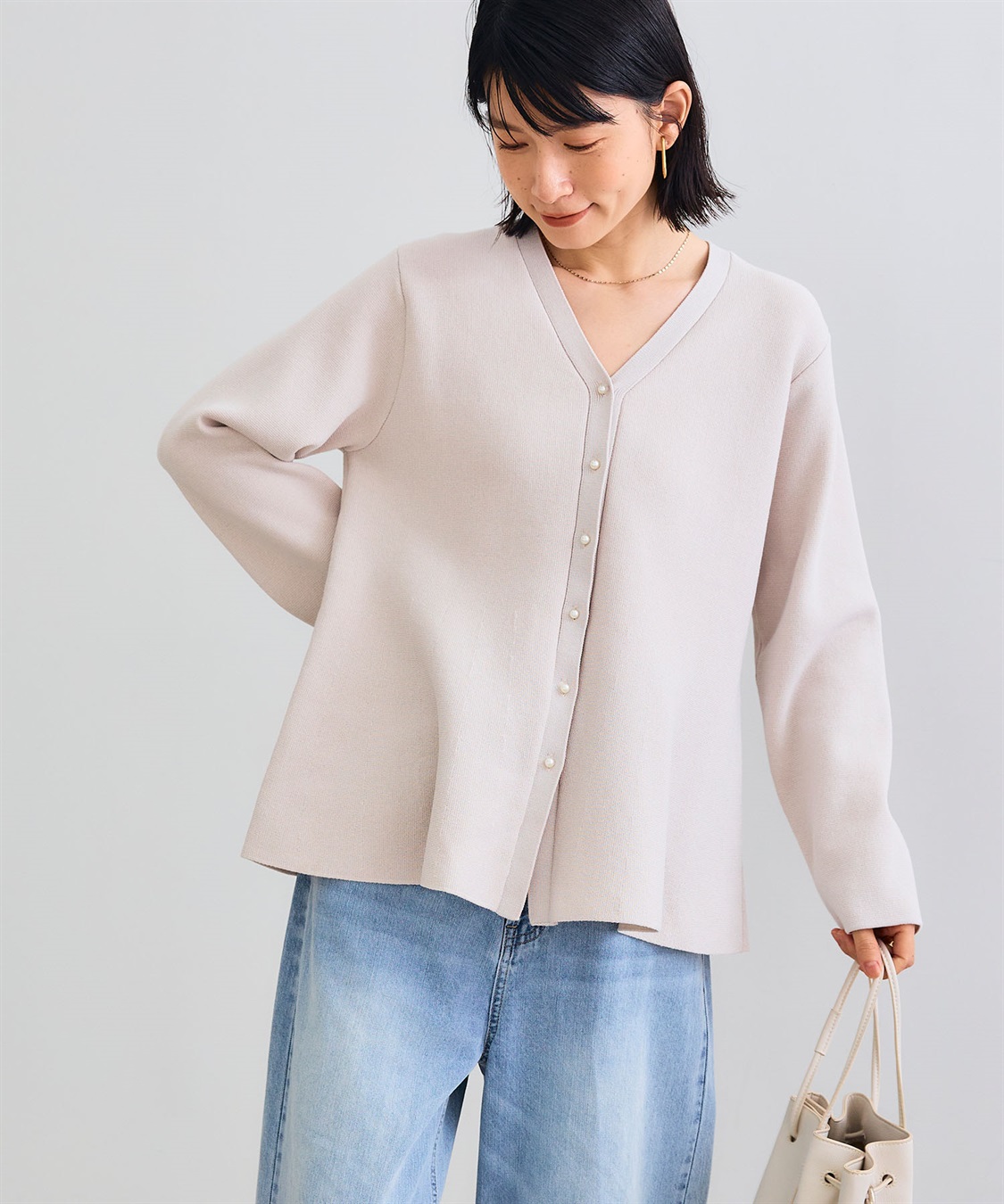 CROSS FUNCTION 《洗える》サマ美え マシュマロミラノAラインペプラムカーディガン_sub_9