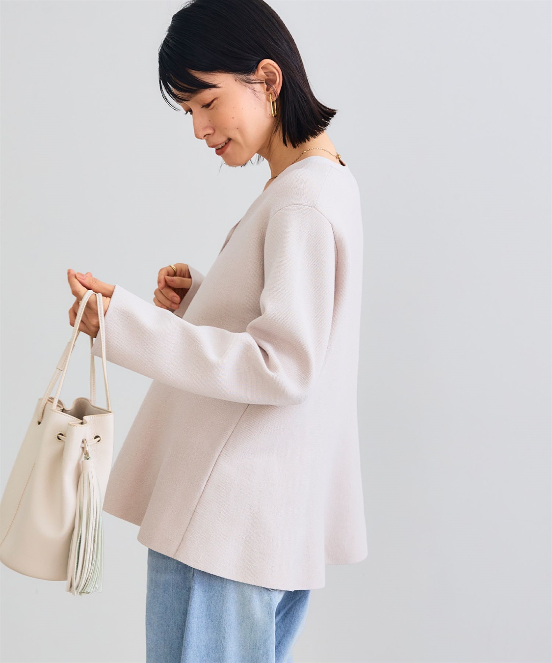 CROSS FUNCTION 《洗える》サマ美え マシュマロミラノAラインペプラムカーディガン_sub_10