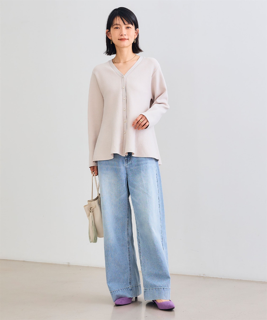 CROSS FUNCTION 《洗える》サマ美え マシュマロミラノAラインペプラムカーディガン_sub_11