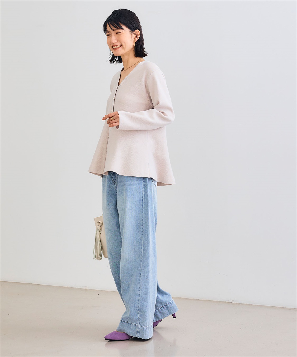 CROSS FUNCTION 《洗える》サマ美え マシュマロミラノAラインペプラムカーディガン_sub_12