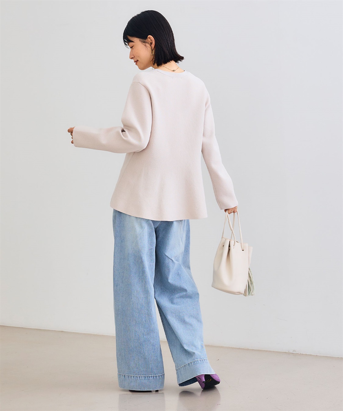 CROSS FUNCTION 《洗える》サマ美え マシュマロミラノAラインペプラムカーディガン_sub_13