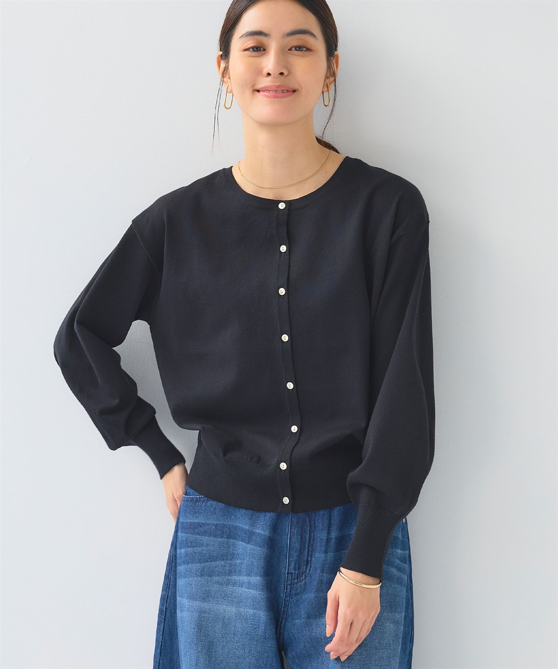 CROSS FUNCTION 《洗える》サマ美え ２WAYクルーネックカーディガン_sub_3