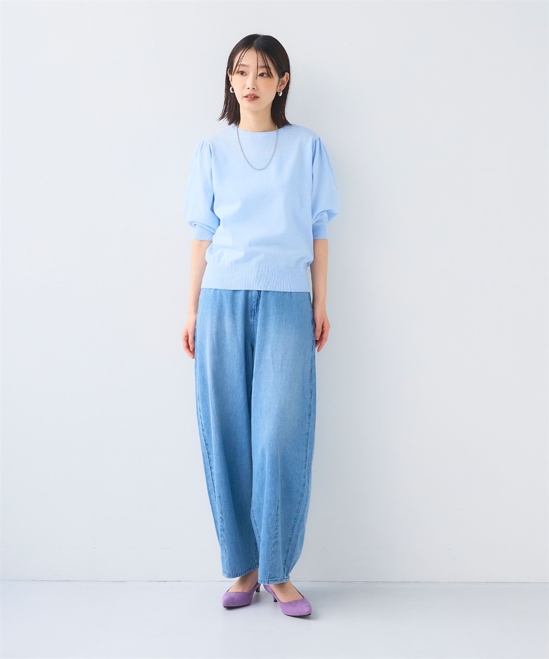 CROSS FUNCTION 《UV/洗える》サマナチュラ パフスリーブ半袖ニット_sub_8