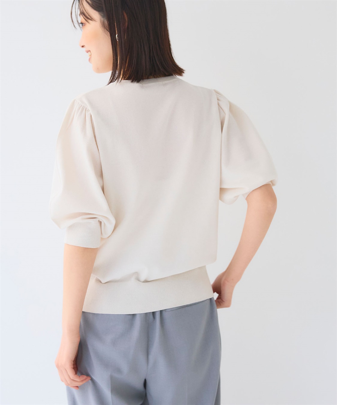CROSS FUNCTION 《UV/洗える》サマナチュラ パフスリーブ半袖ニット_sub_13