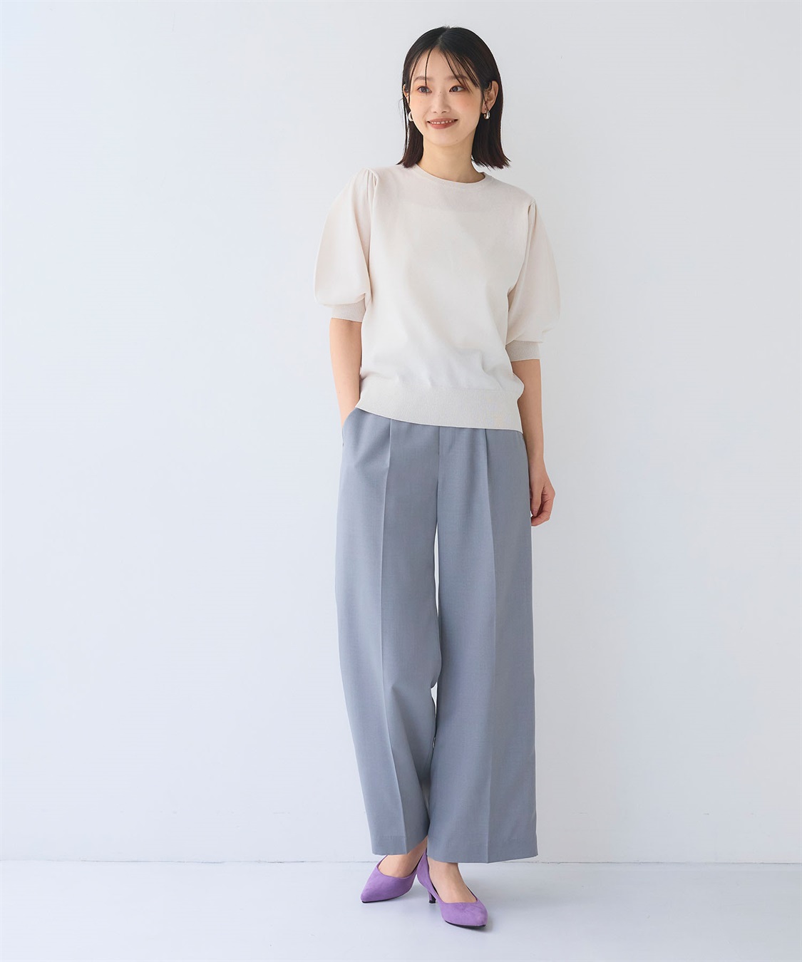 CROSS FUNCTION 《UV/洗える》サマナチュラ パフスリーブ半袖ニット_sub_14