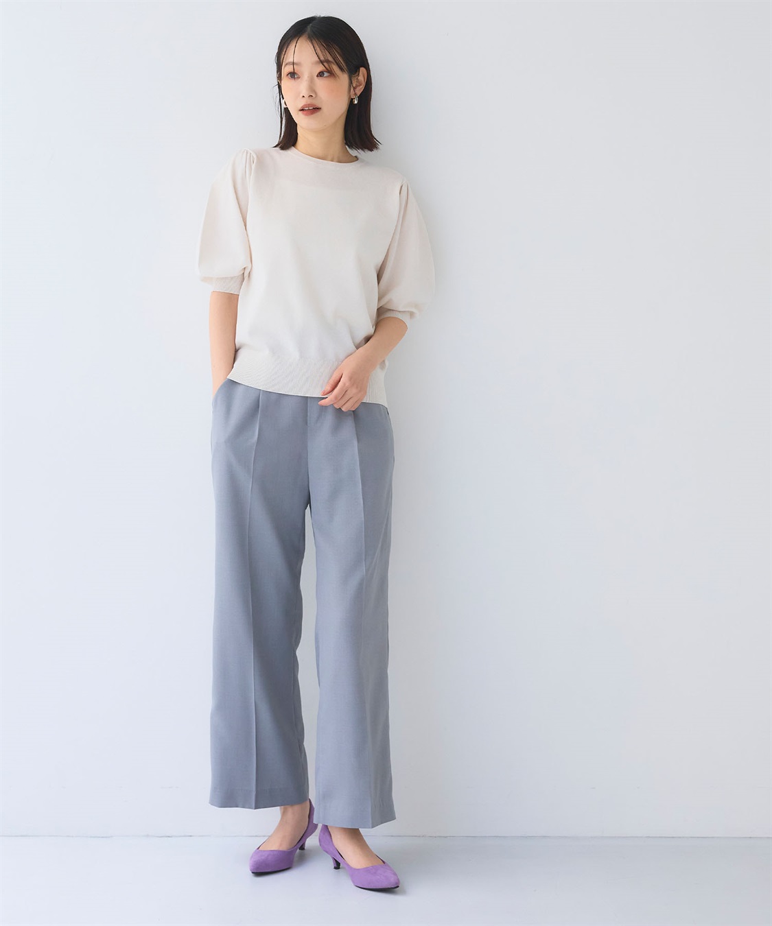 CROSS FUNCTION 《UV/洗える》サマナチュラ パフスリーブ半袖ニット_sub_15