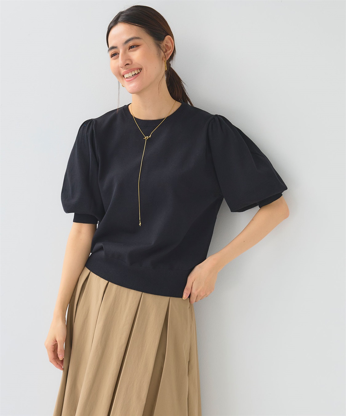 CROSS FUNCTION 《UV/洗える》サマナチュラ パフスリーブ半袖ニット_sub_16