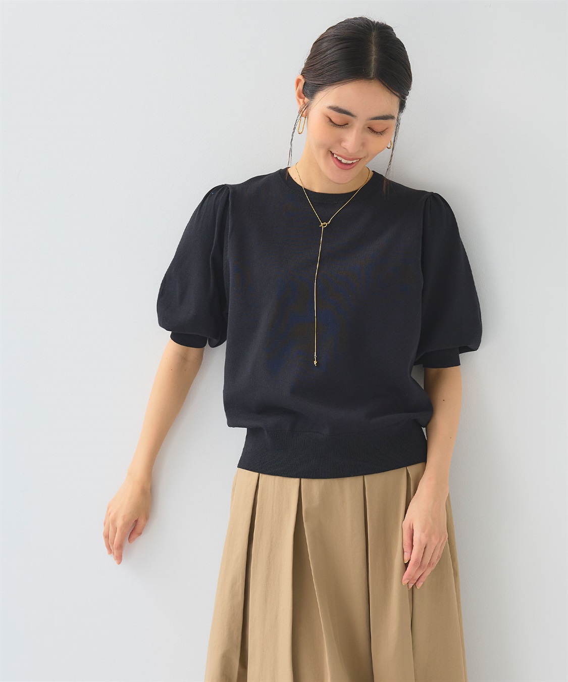 CROSS FUNCTION 《UV/洗える》サマナチュラ パフスリーブ半袖ニット_sub_17