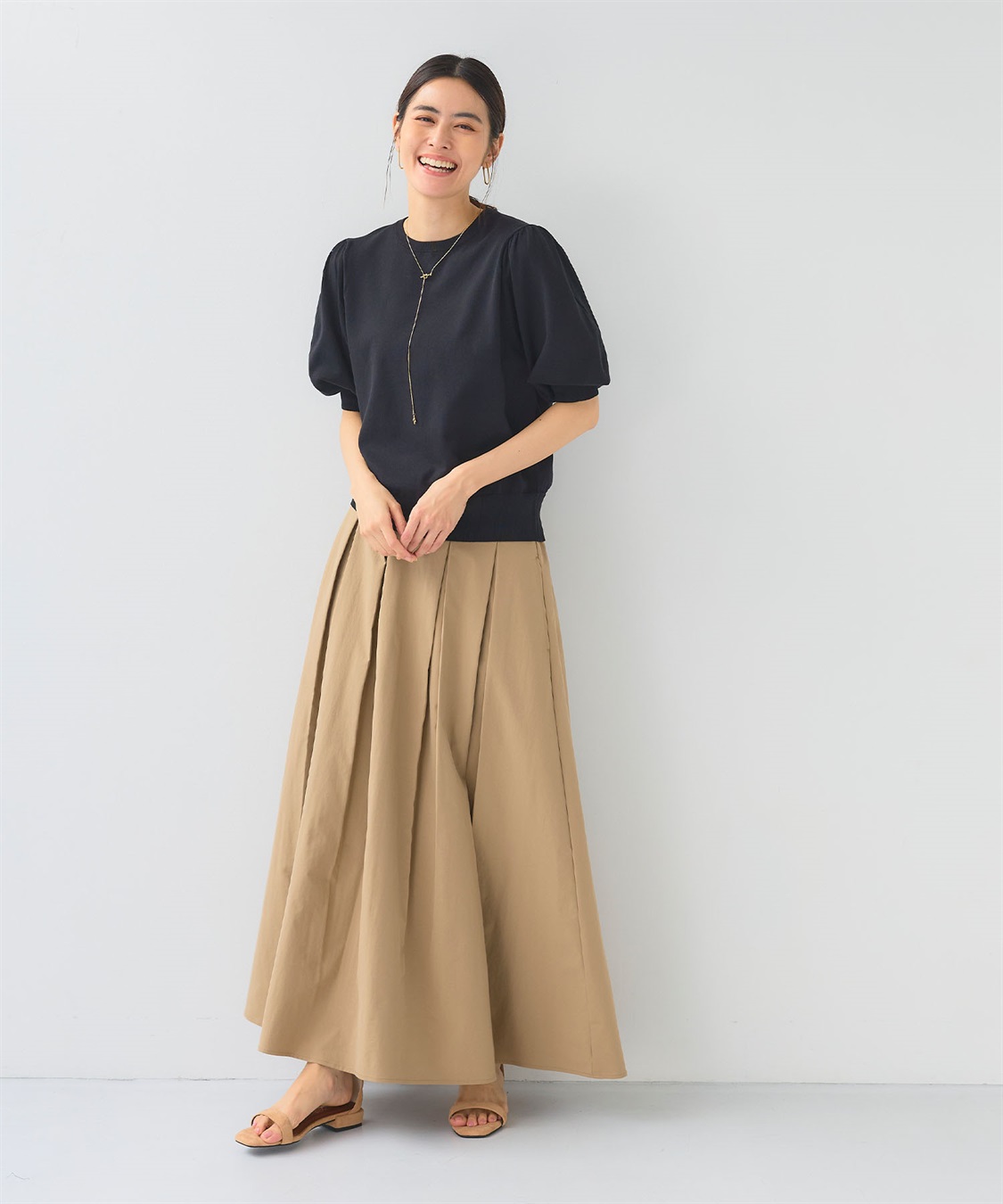 CROSS FUNCTION 《UV/洗える》サマナチュラ パフスリーブ半袖ニット_sub_20