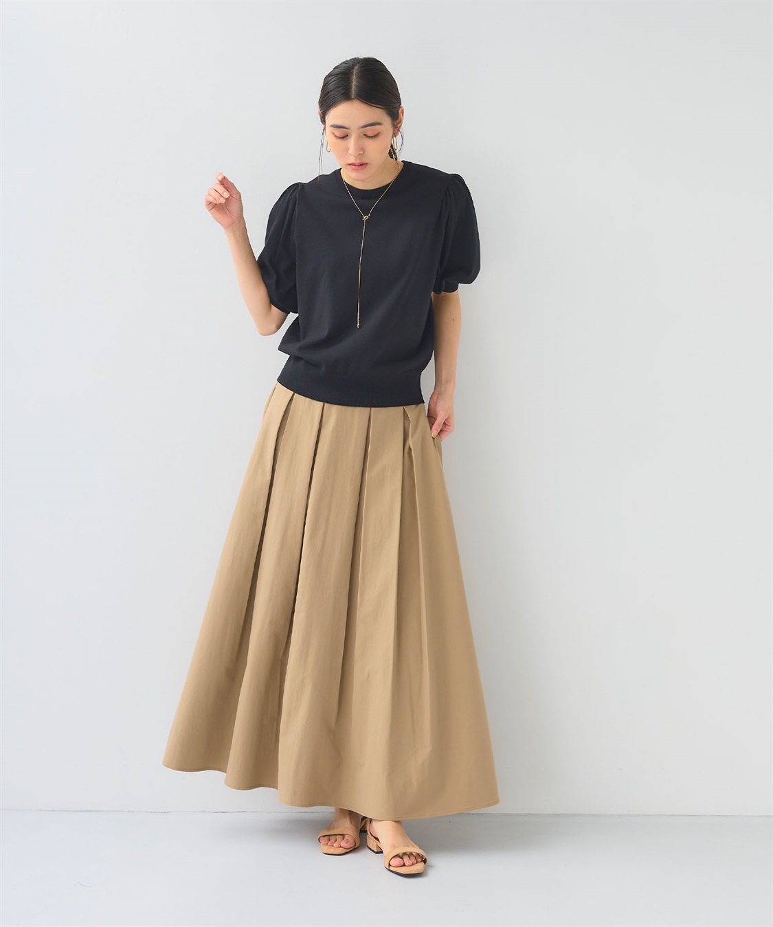 CROSS FUNCTION 《UV/洗える》サマナチュラ パフスリーブ半袖ニット_sub_21