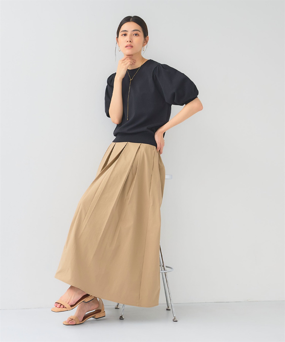 CROSS FUNCTION 《UV/洗える》サマナチュラ パフスリーブ半袖ニット_sub_23