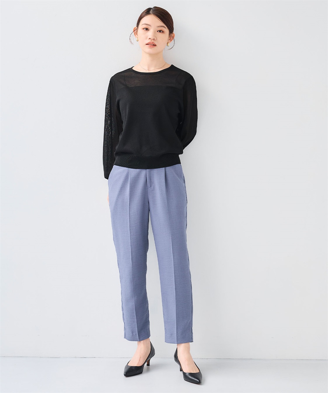 CROSS FUNCTION 《洗える》サマナチュラ シアー切り替えパフスリーブニットトップス_sub_13