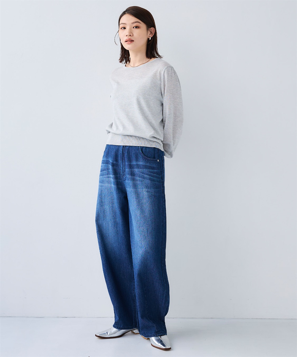 CROSS FUNCTION 《洗える》サマナチュラ シアー切り替えパフスリーブニットトップス_sub_24