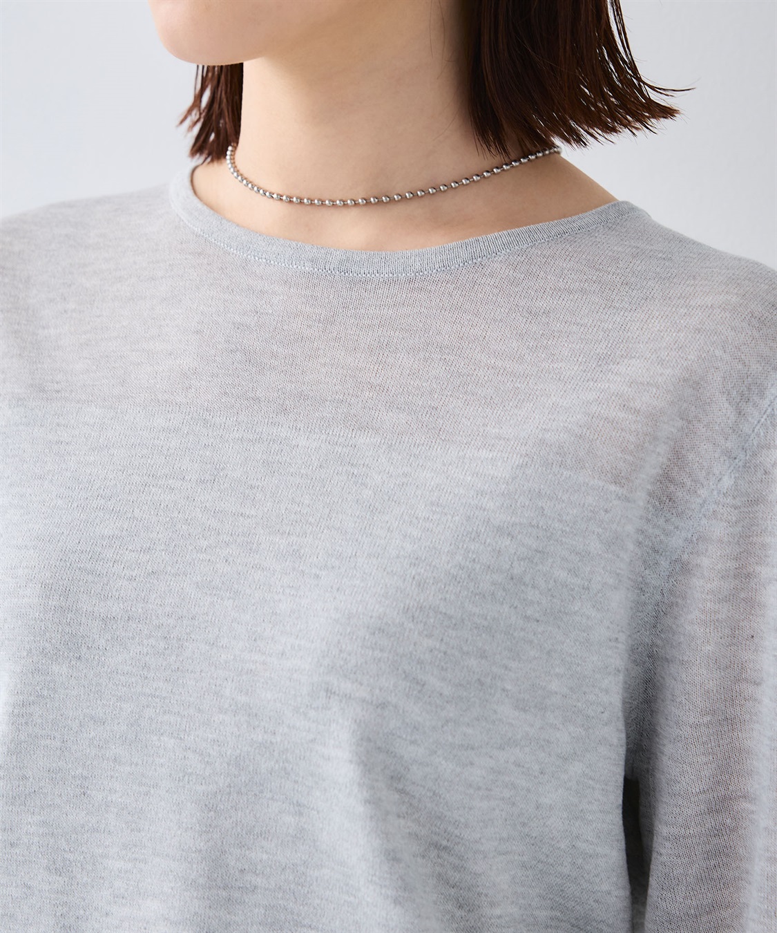 CROSS FUNCTION 《洗える》サマナチュラ シアー切り替えパフスリーブニットトップス_sub_25