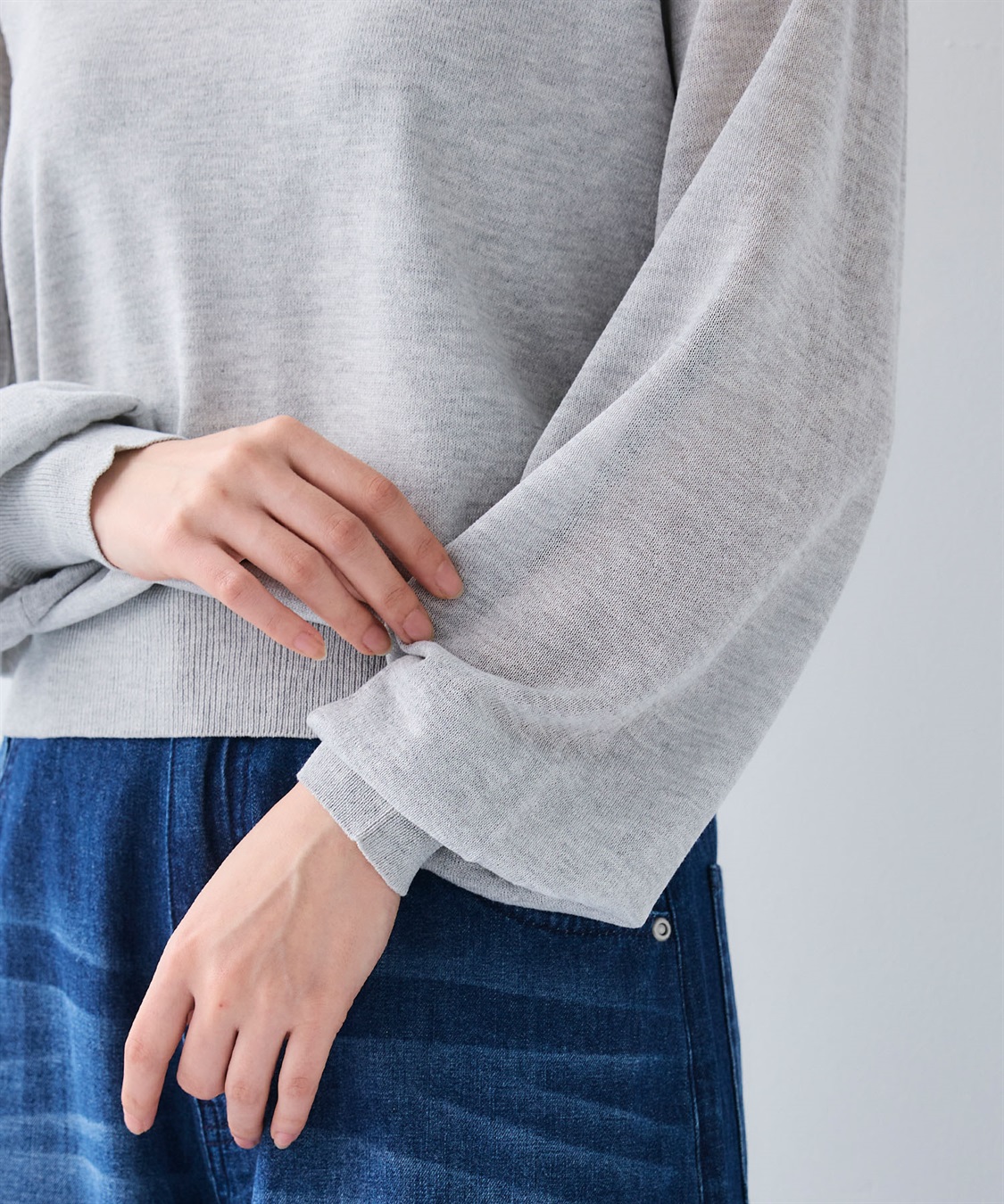 CROSS FUNCTION 《洗える》サマナチュラ シアー切り替えパフスリーブニットトップス_sub_28