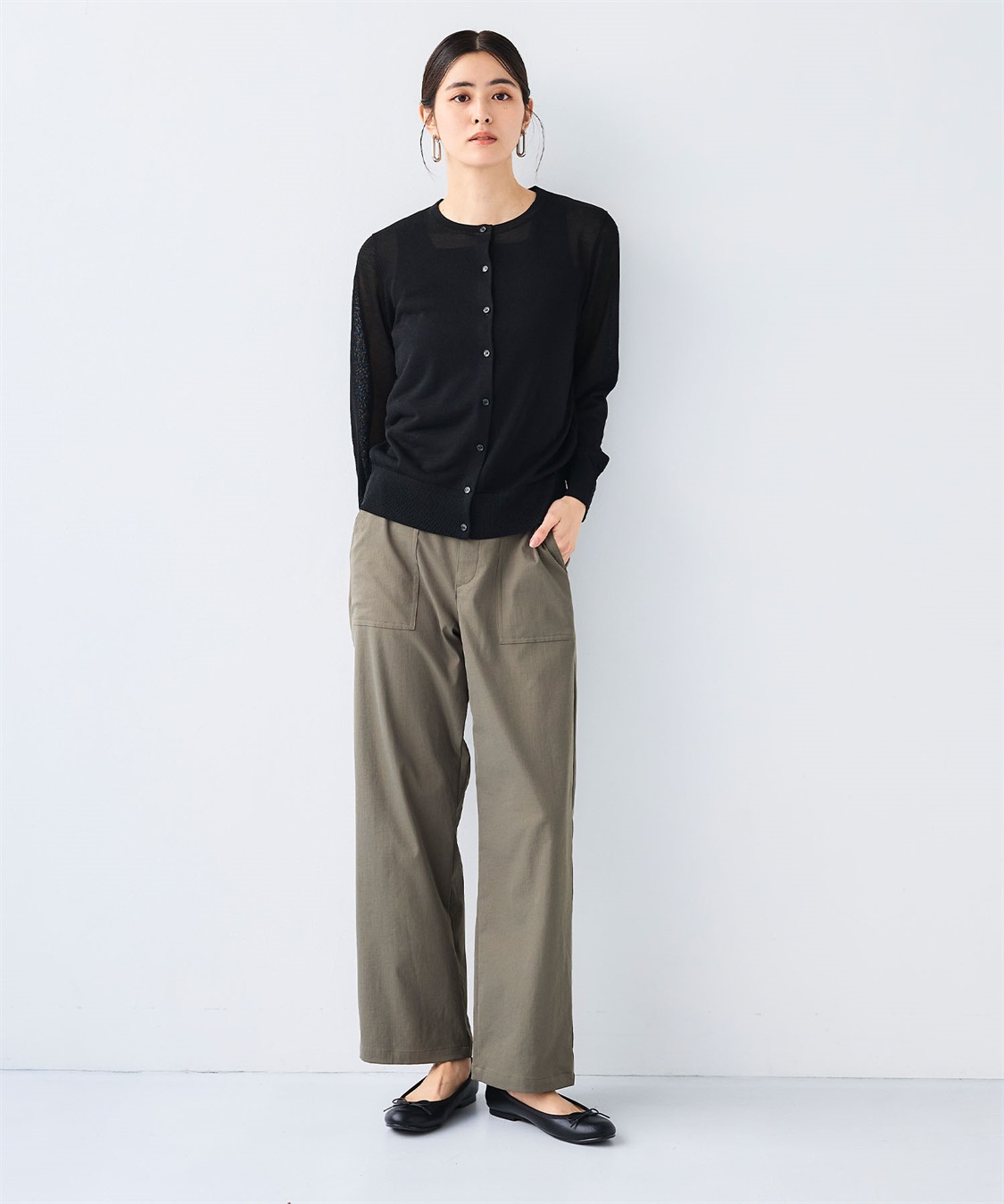 CROSS FUNCTION 《洗える》サマナチュラクルーネックシアーニットカーディガン_sub_17