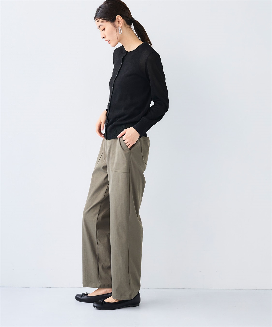 CROSS FUNCTION 《洗える》サマナチュラクルーネックシアーニットカーディガン_sub_18