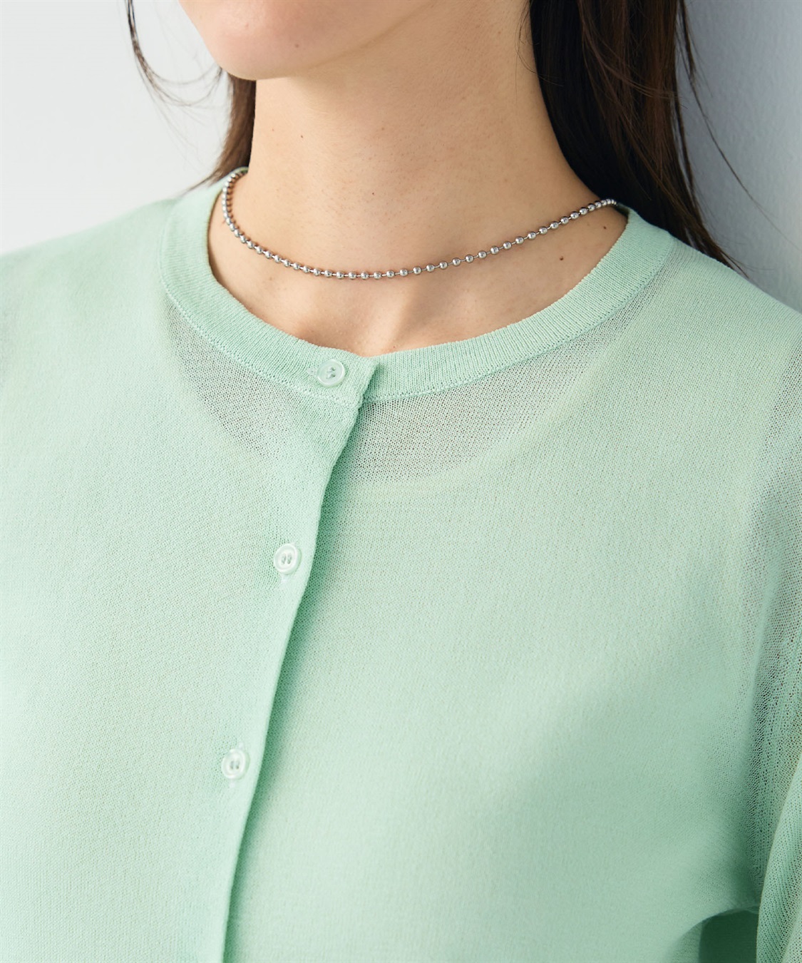 CROSS FUNCTION 《洗える》サマナチュラクルーネックシアーニットカーディガン_sub_25