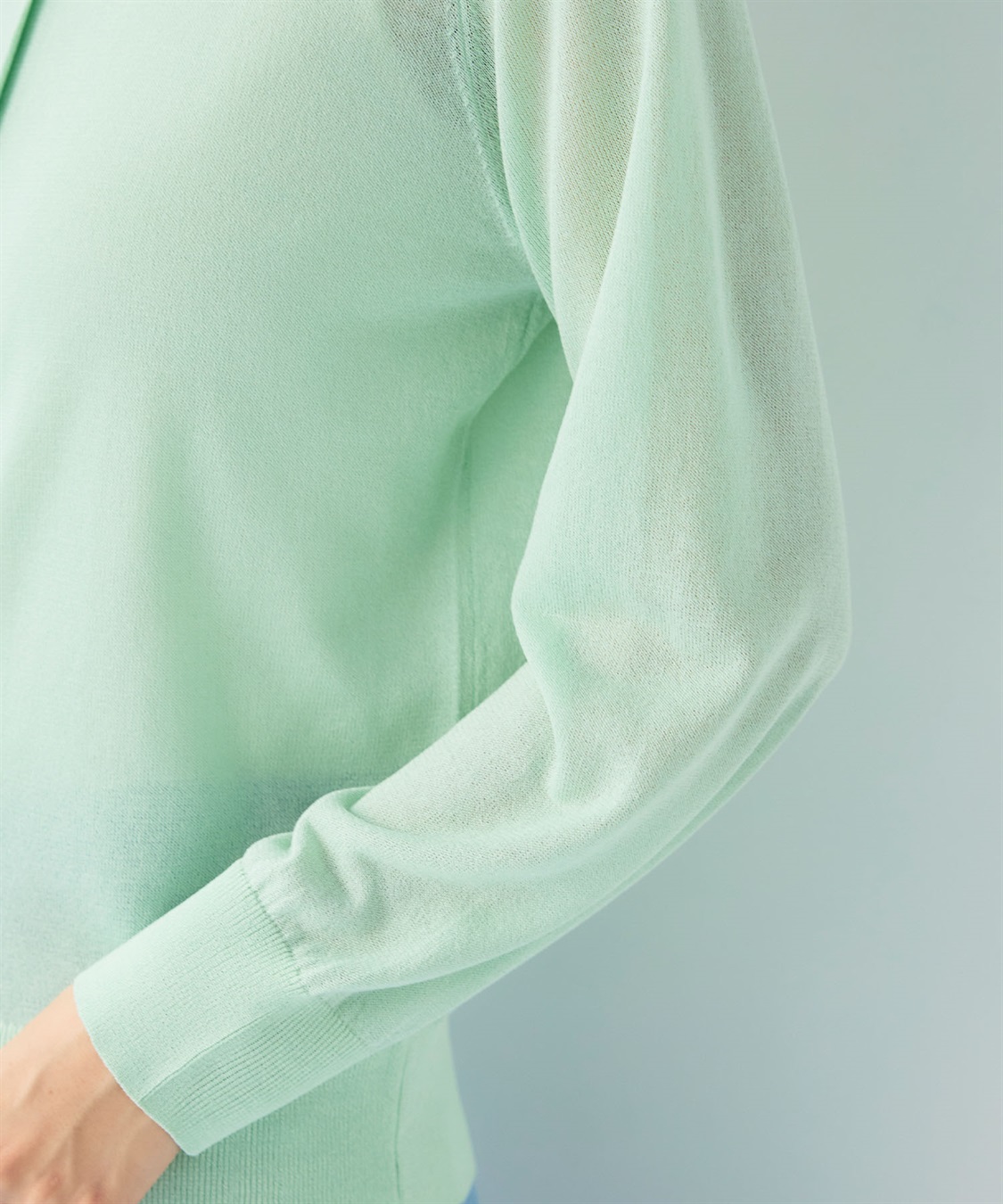 CROSS FUNCTION 《洗える》サマナチュラクルーネックシアーニットカーディガン_sub_26