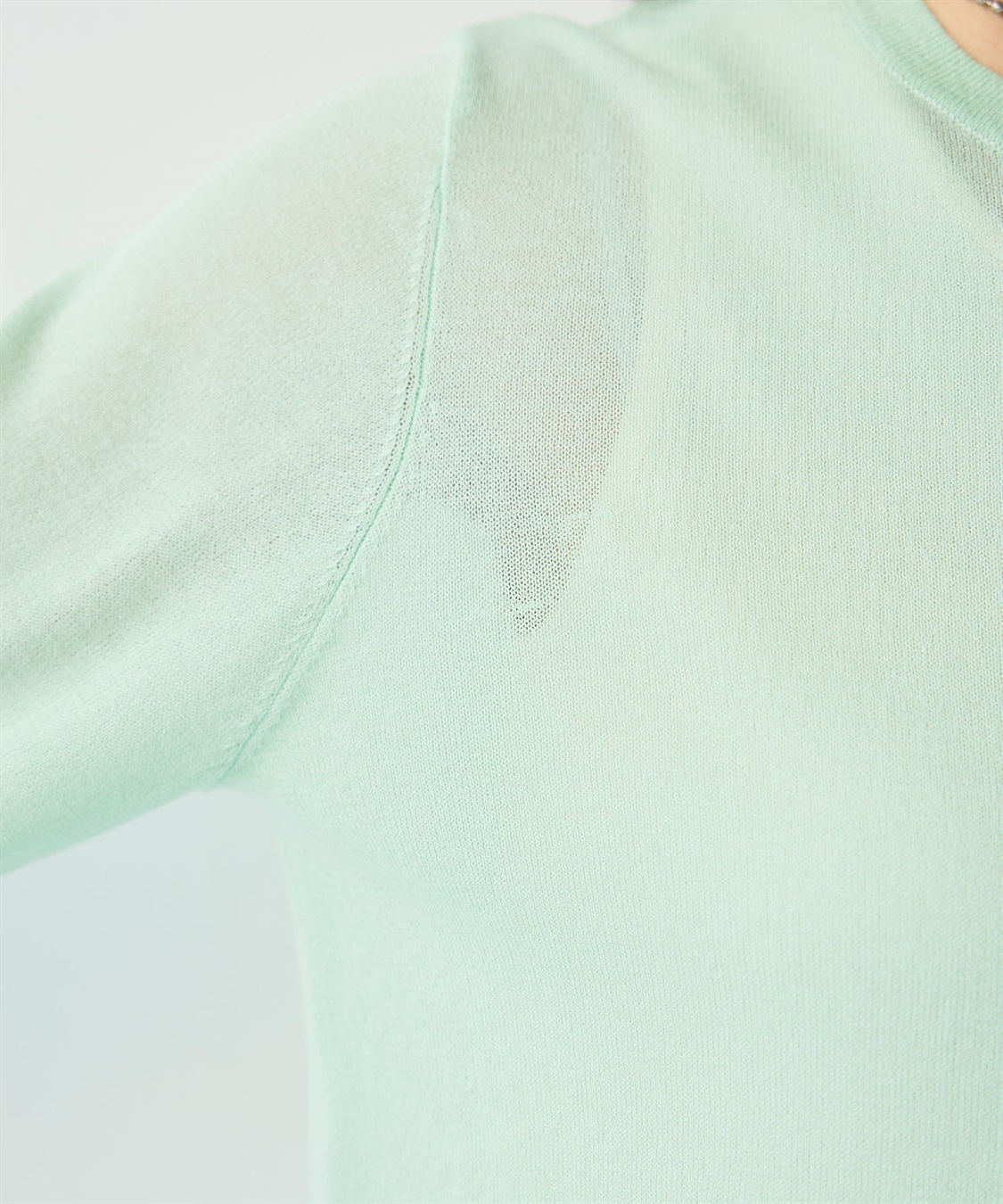 CROSS FUNCTION 《洗える》サマナチュラクルーネックシアーニットカーディガン_sub_28