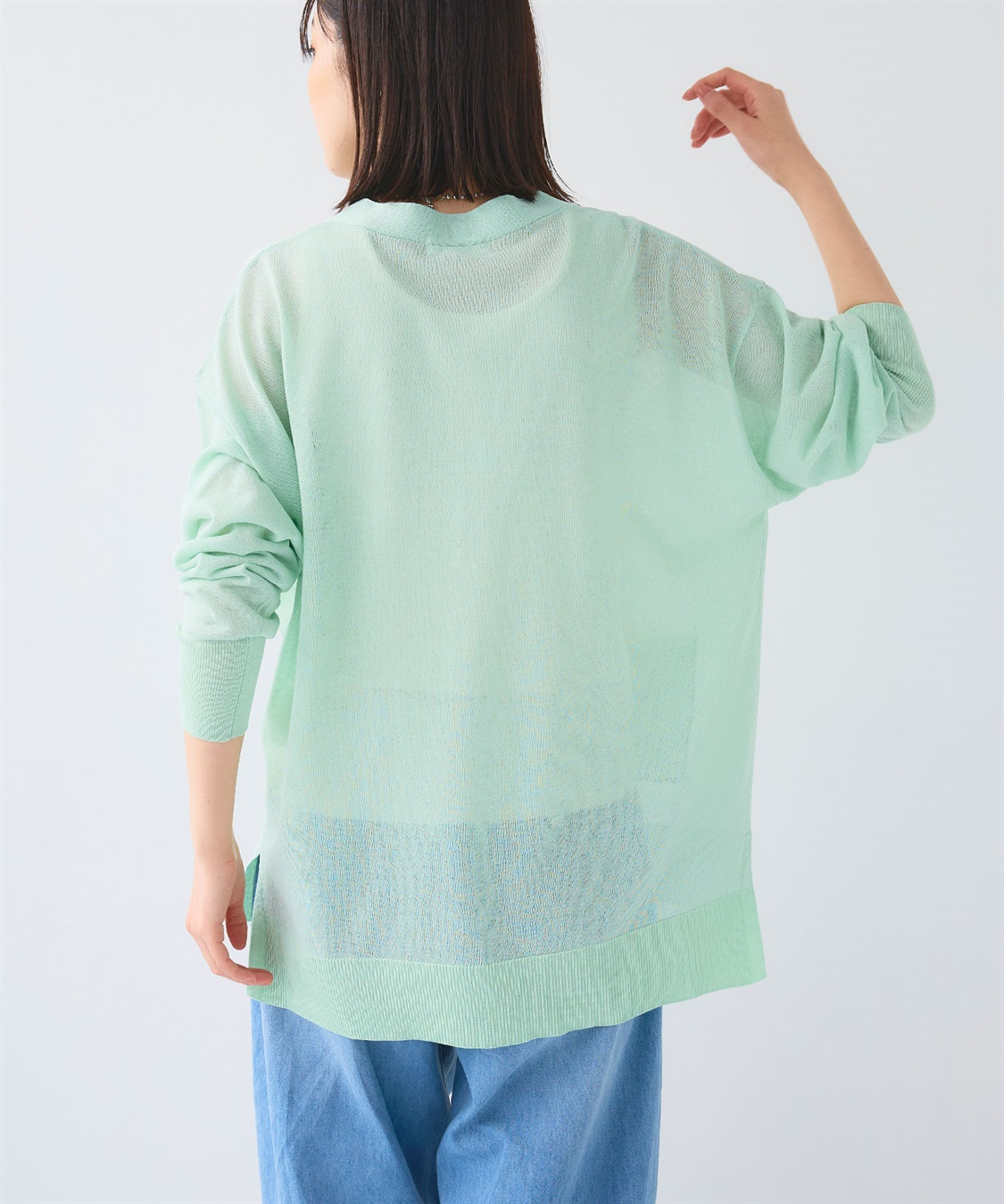 CROSS FUNCTION 《洗える》サマナチュラ オーバーサイズシアーVネックニットカーディガン_sub_17