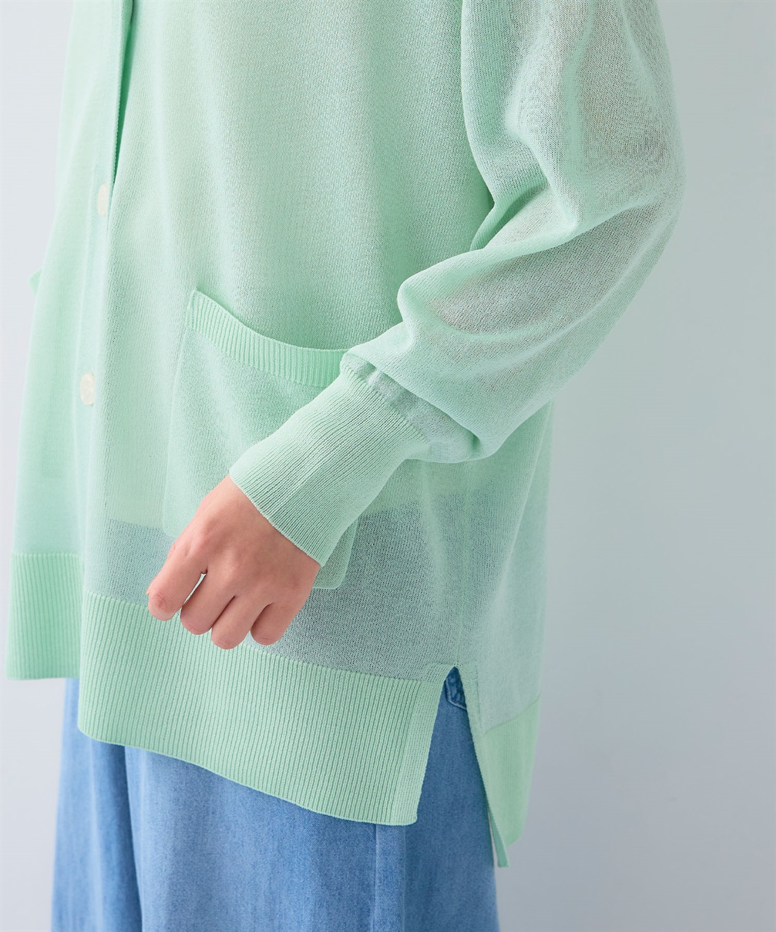 CROSS FUNCTION 《洗える》サマナチュラ オーバーサイズシアーVネックニットカーディガン_sub_28