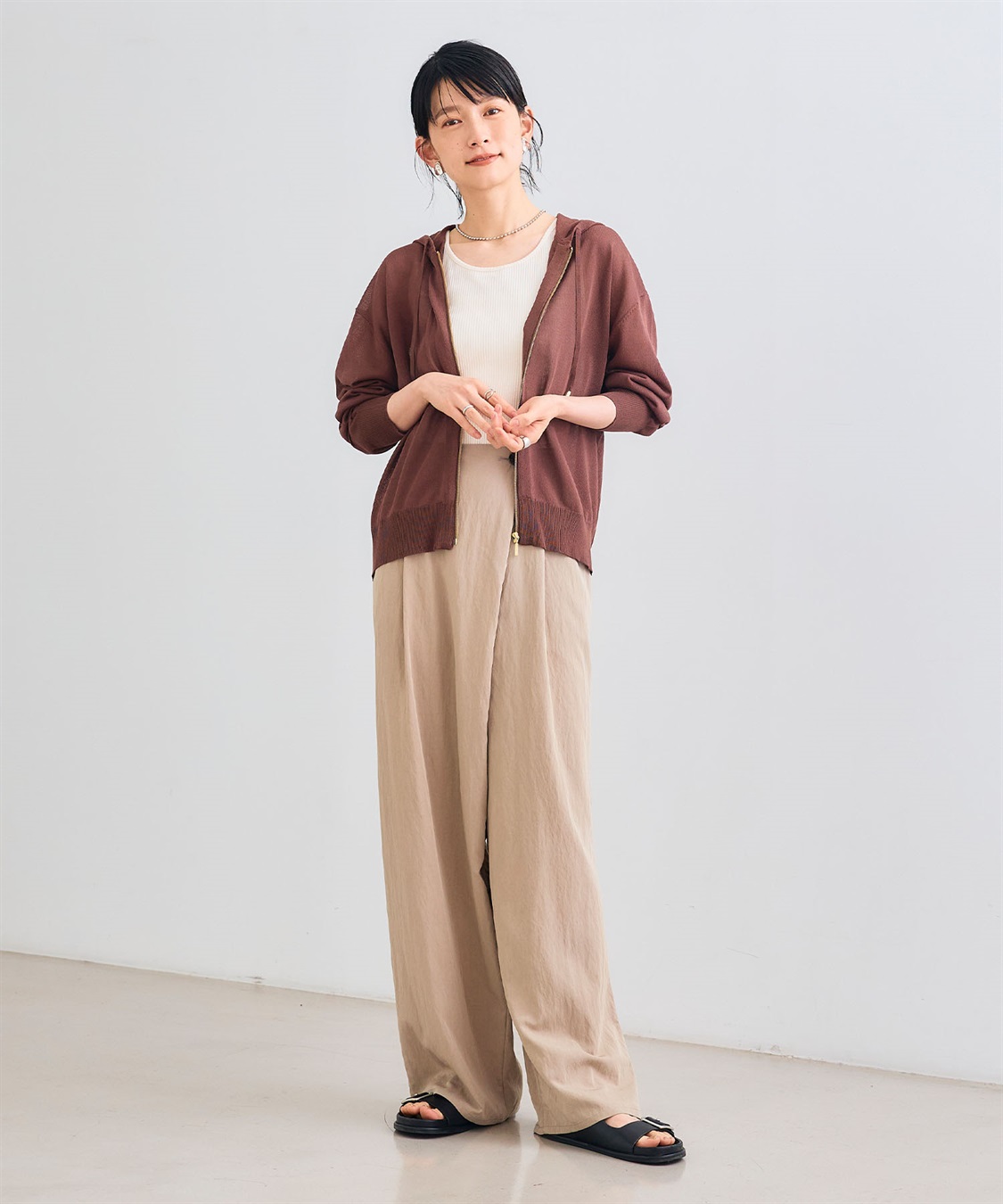 CROSS FUNCTION 《洗える》サマナチュラ シアーニットZIPパーカー_sub_7