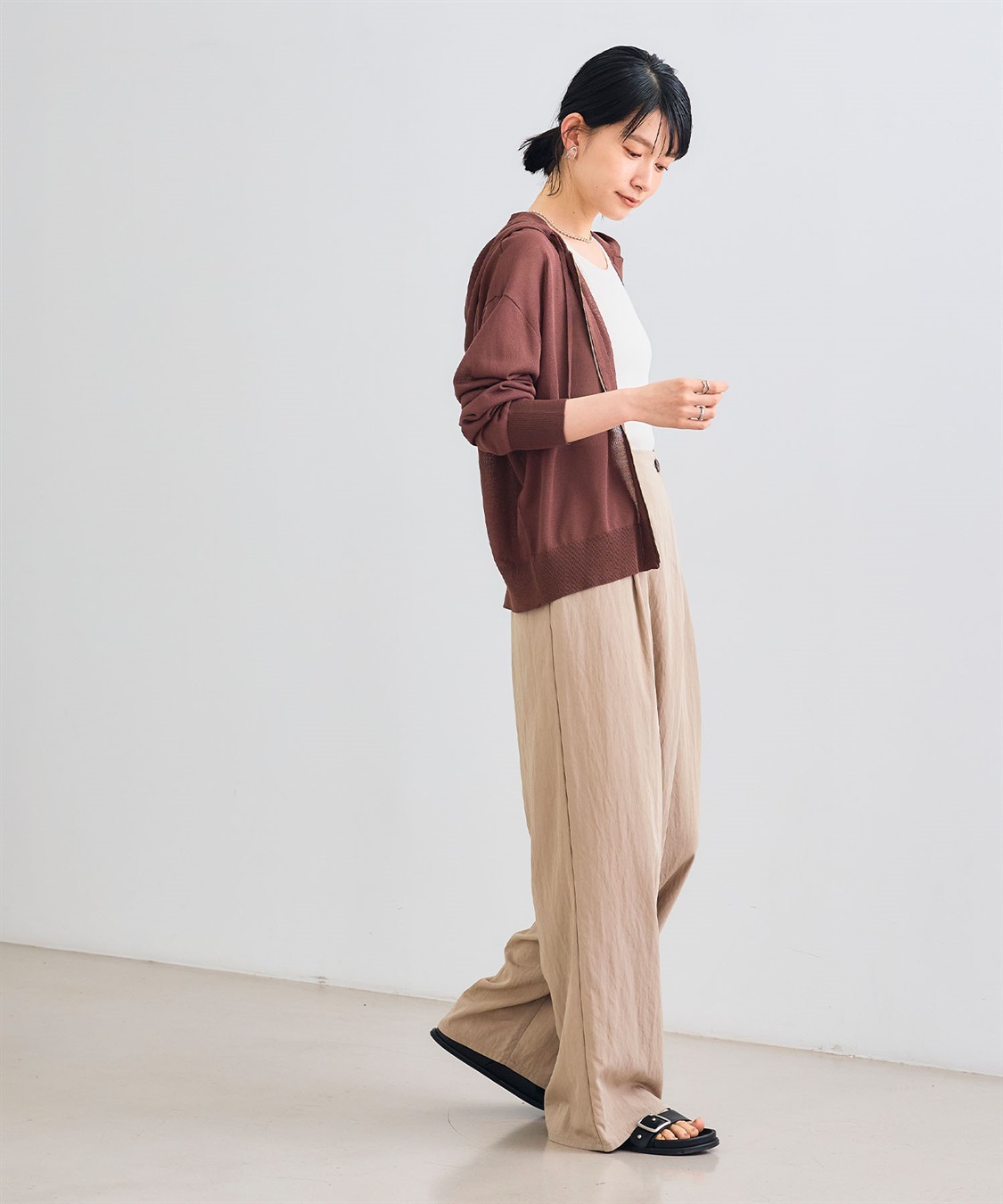 CROSS FUNCTION 《洗える》サマナチュラ シアーニットZIPパーカー_sub_8