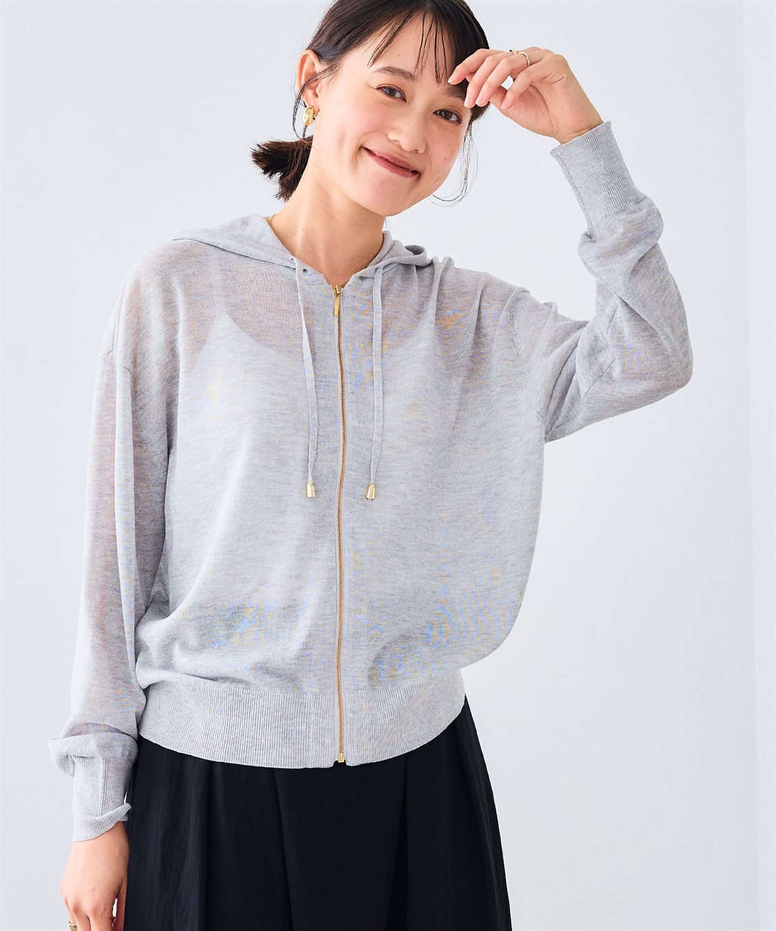 CROSS FUNCTION 《洗える》サマナチュラ シアーニットZIPパーカー_sub_10