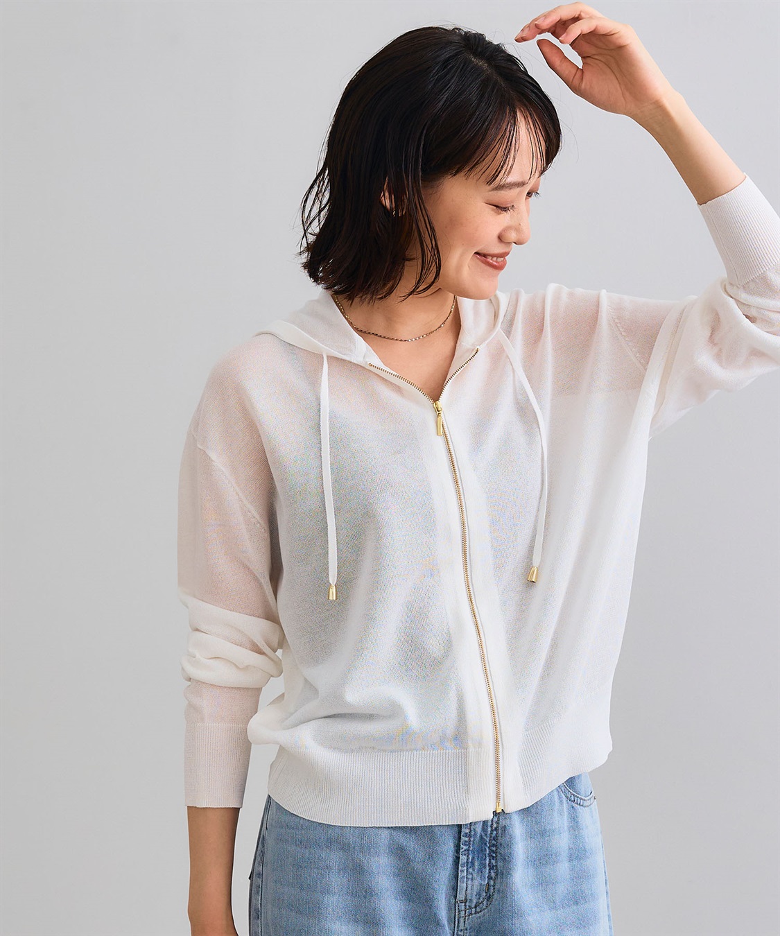 CROSS FUNCTION 《洗える》サマナチュラ シアーニットZIPパーカー_sub_17