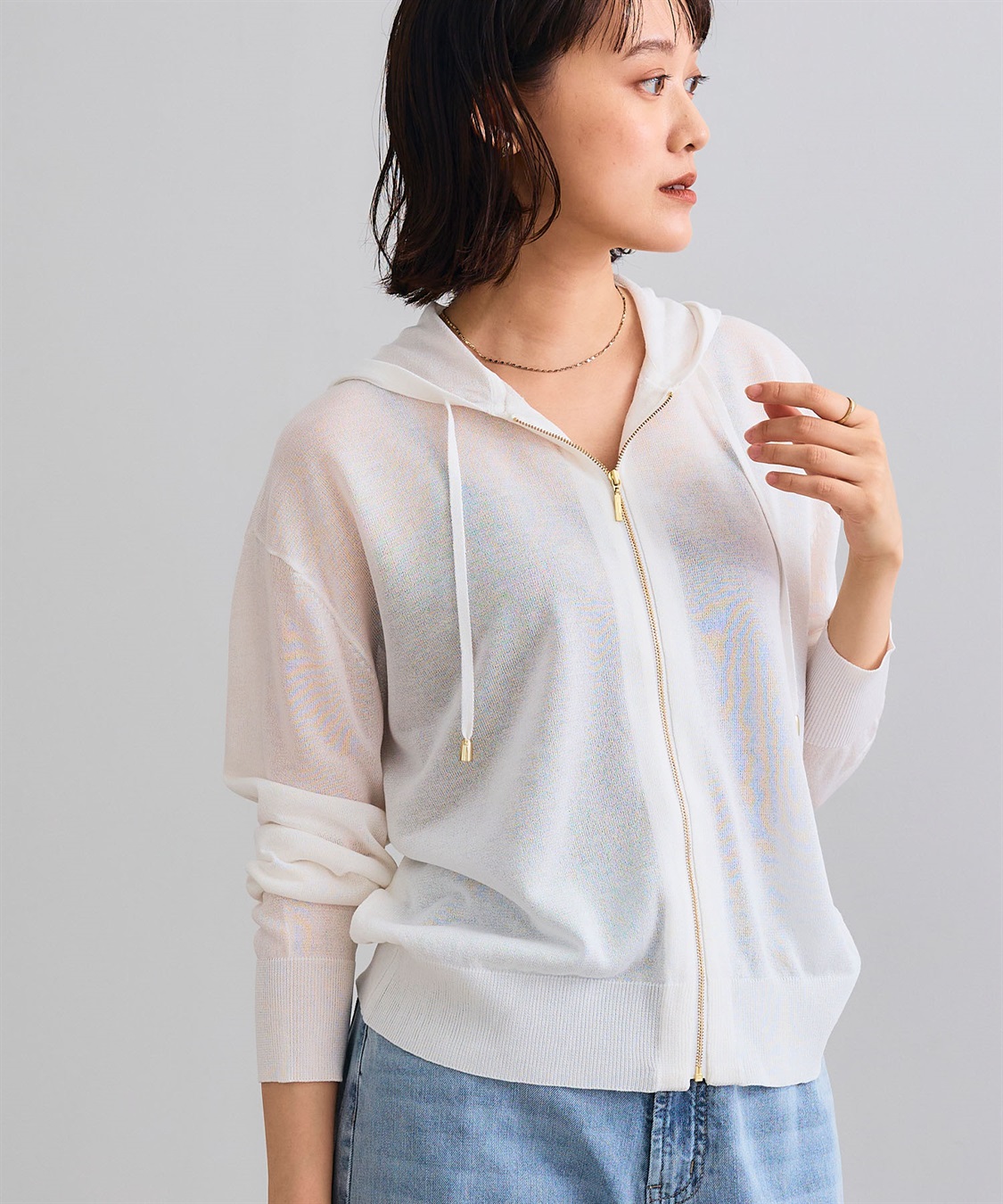 CROSS FUNCTION 《洗える》サマナチュラ シアーニットZIPパーカー_sub_18