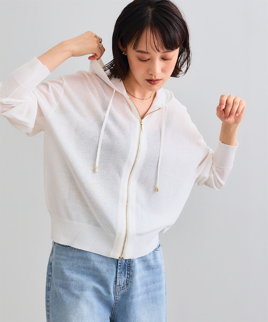 CROSS FUNCTION 《洗える》サマナチュラ シアーニットZIPパーカー_sub_19