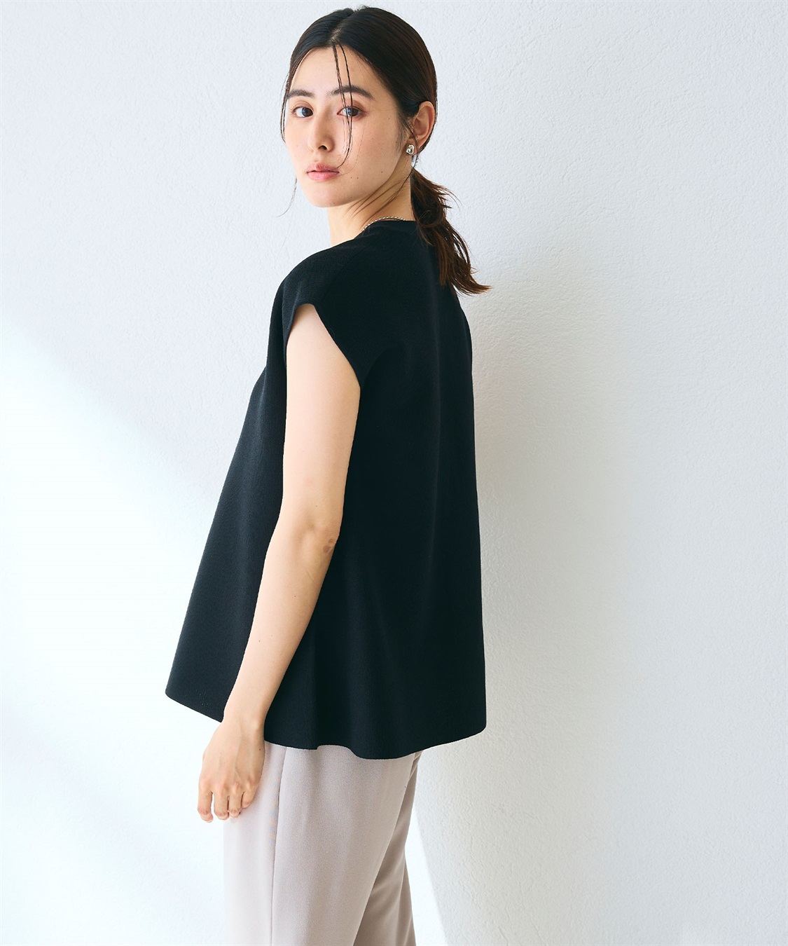 CROSS FUNCTION 《マシンウォッシャブル》サマ美え ペプラムニットベスト_sub_7