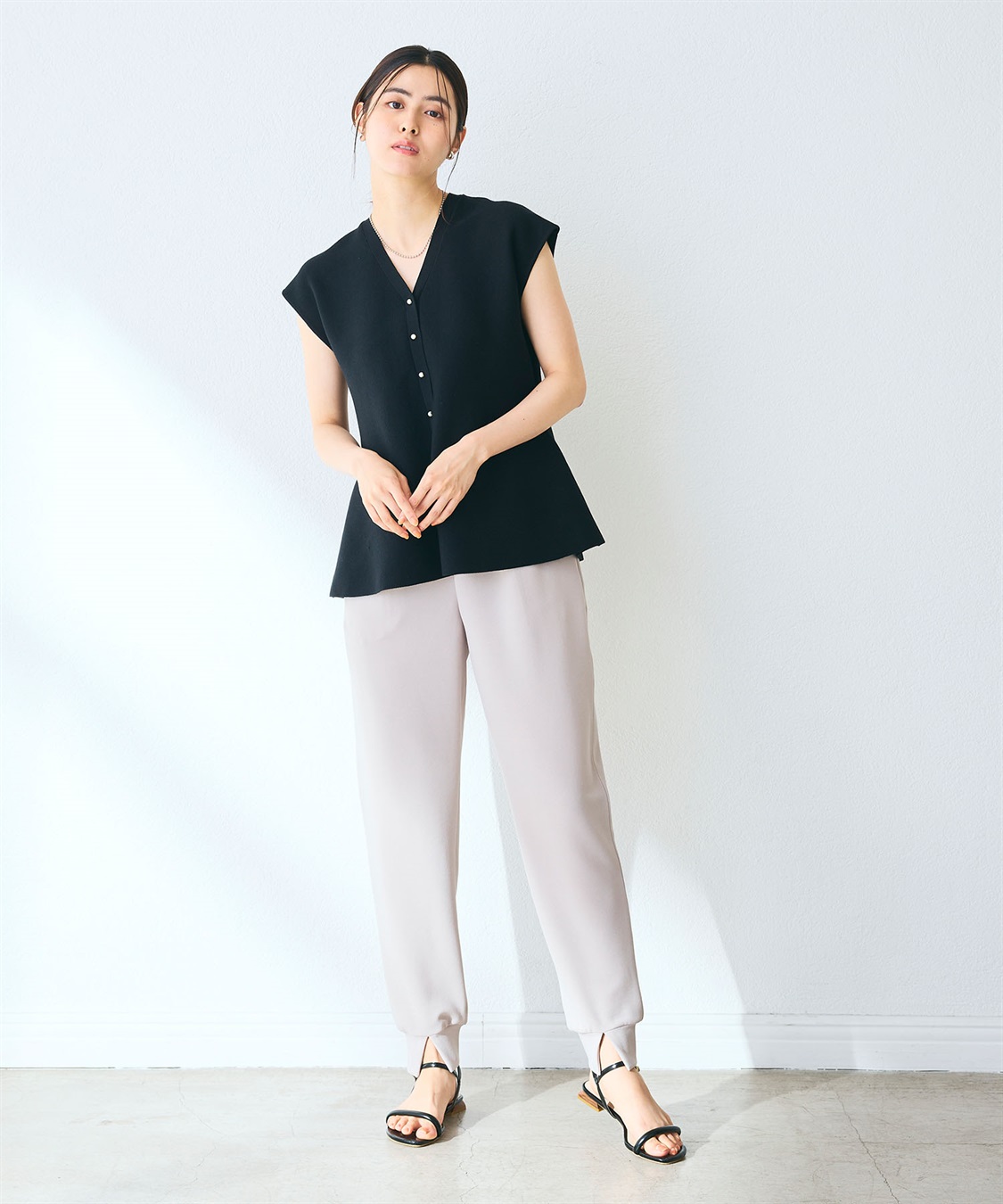 CROSS FUNCTION 《マシンウォッシャブル》サマ美え ペプラムニットベスト_sub_9