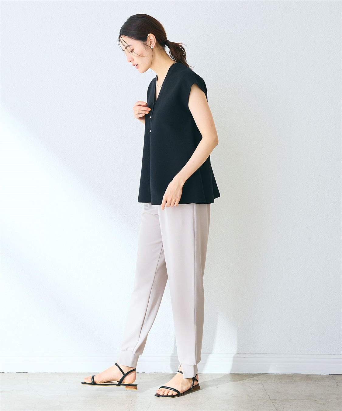 CROSS FUNCTION 《マシンウォッシャブル》サマ美え ペプラムニットベスト_sub_10